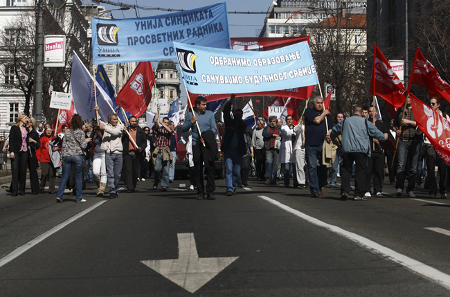 протесна шетња незадовољних радника